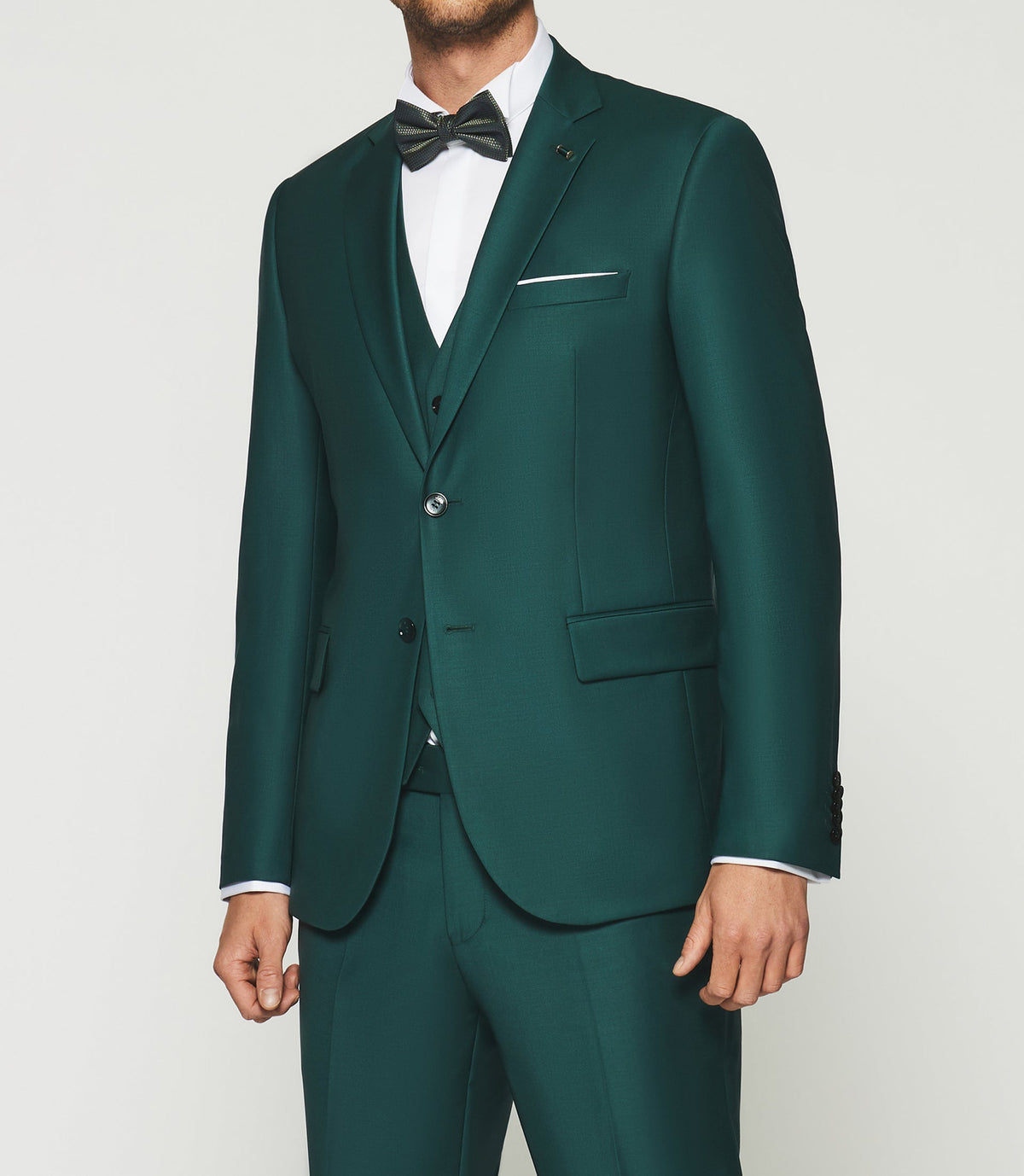 Costume 2 boutons en laine vert FAVORI - IZAC