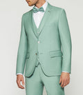 Costume 2 boutons en laine vert clair FAVORI - IZAC