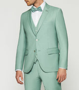 Costume 2 boutons en laine vert clair FAVORI - IZAC