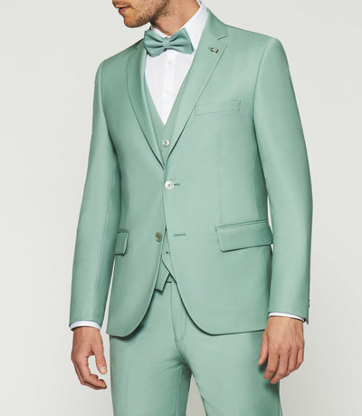 Costume 2 boutons en laine vert clair FAVORI - IZAC