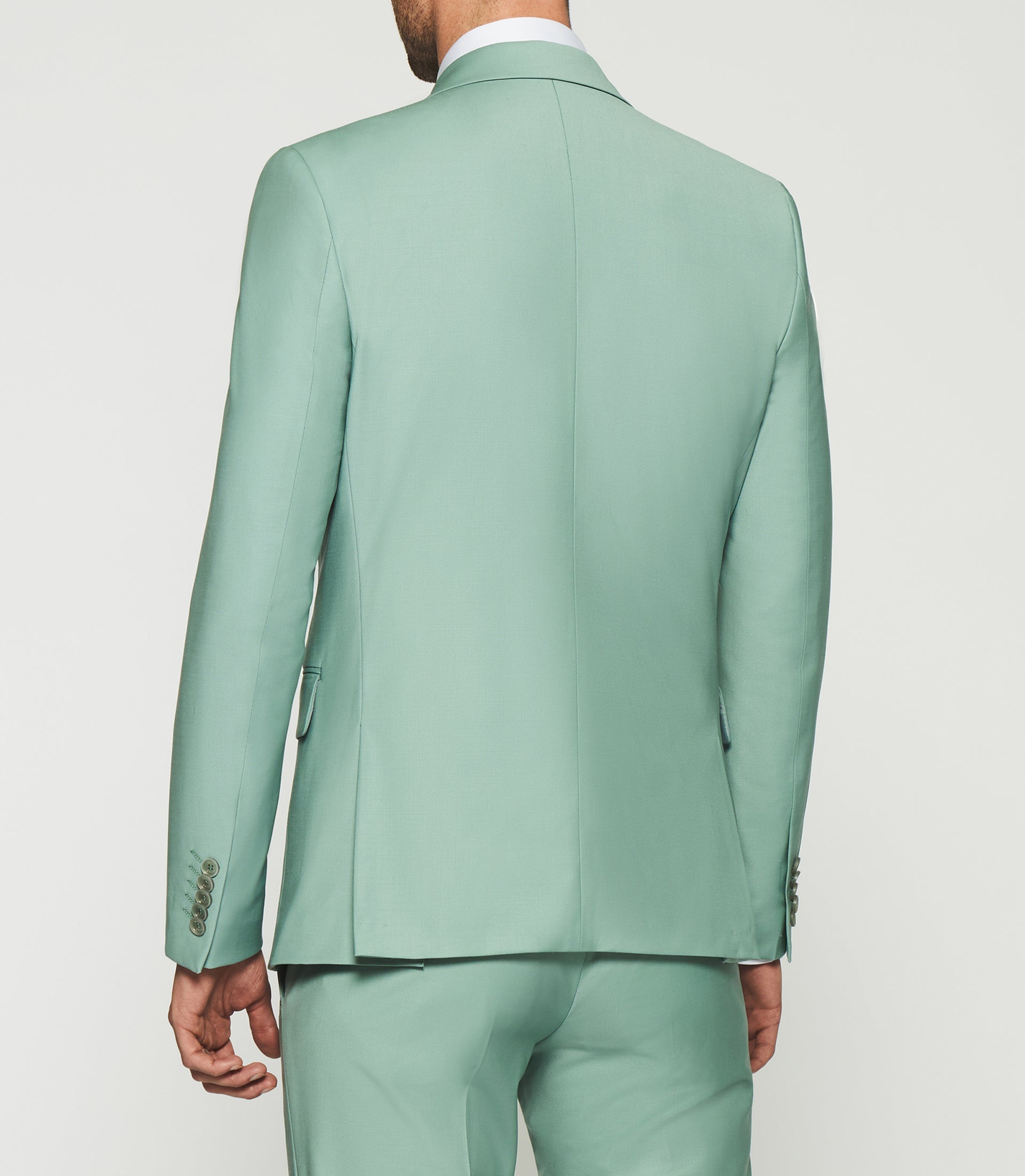 Costume 2 boutons en laine vert clair FAVORI - IZAC