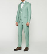 Costume 2 boutons en laine vert clair FAVORI - IZAC