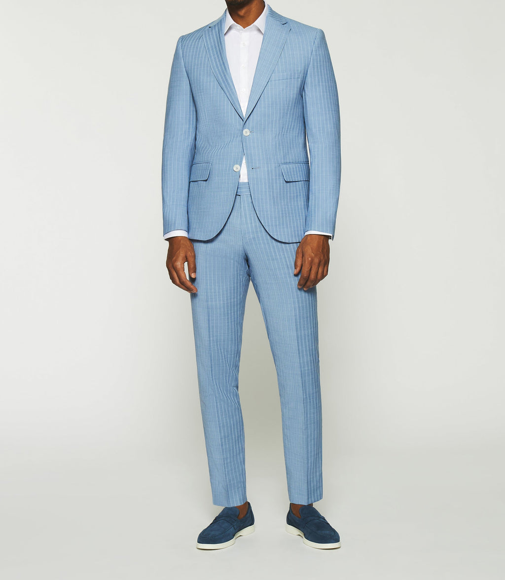 Costume à rayures tennis bleu ciel FERNO - IZAC