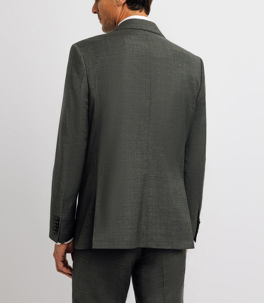 Costume 2 boutons en laine gris moyen - IZAC