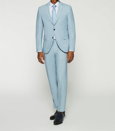 Costume à carreaux esprit Prince de Galles bleu ciel FORMENTERA - IZAC