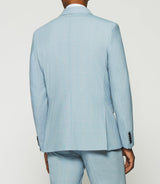 Costume à carreaux esprit Prince de Galles bleu ciel FORMENTERA - IZAC