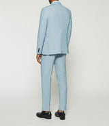 Costume à carreaux esprit Prince de Galles bleu ciel FORMENTERA - IZAC