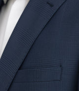 Costume à carreaux 2 boutons bleu marine - IZAC