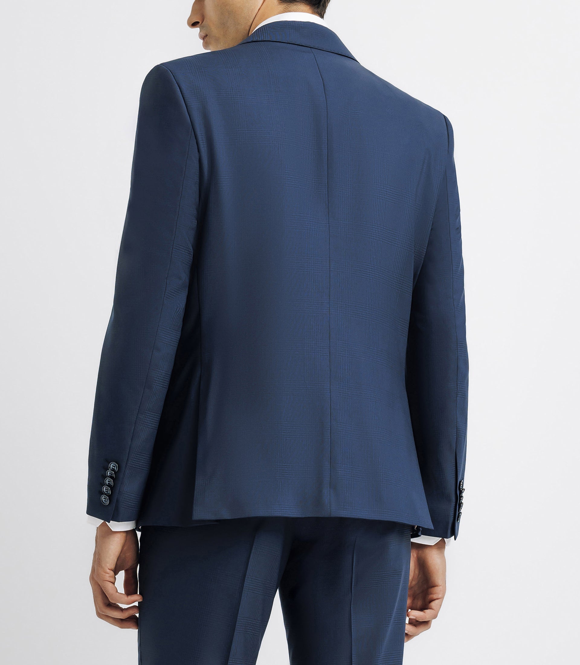 Costume à carreaux 2 boutons bleu marine - IZAC