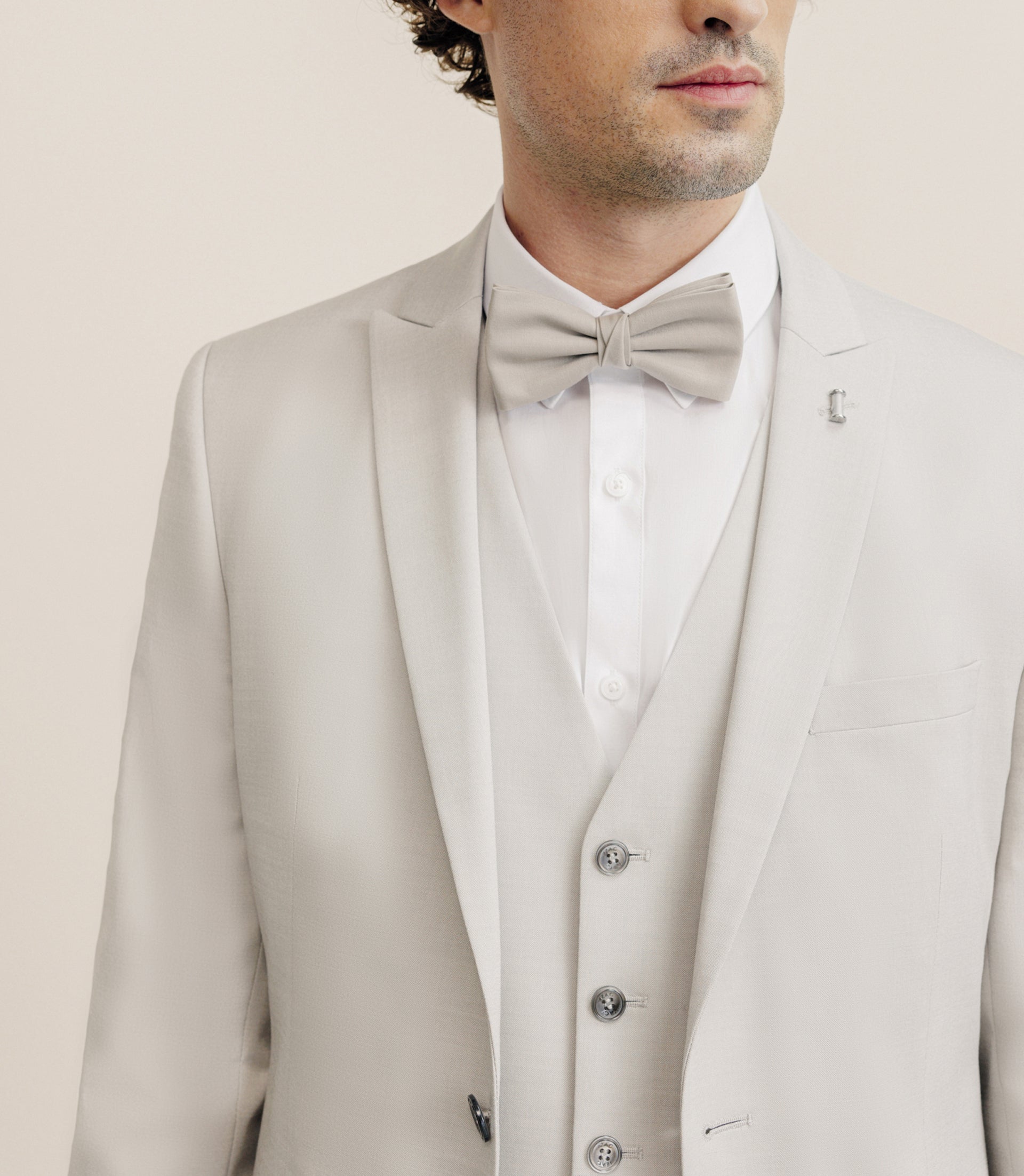Costume 2 boutons soyeux mastic - IZAC