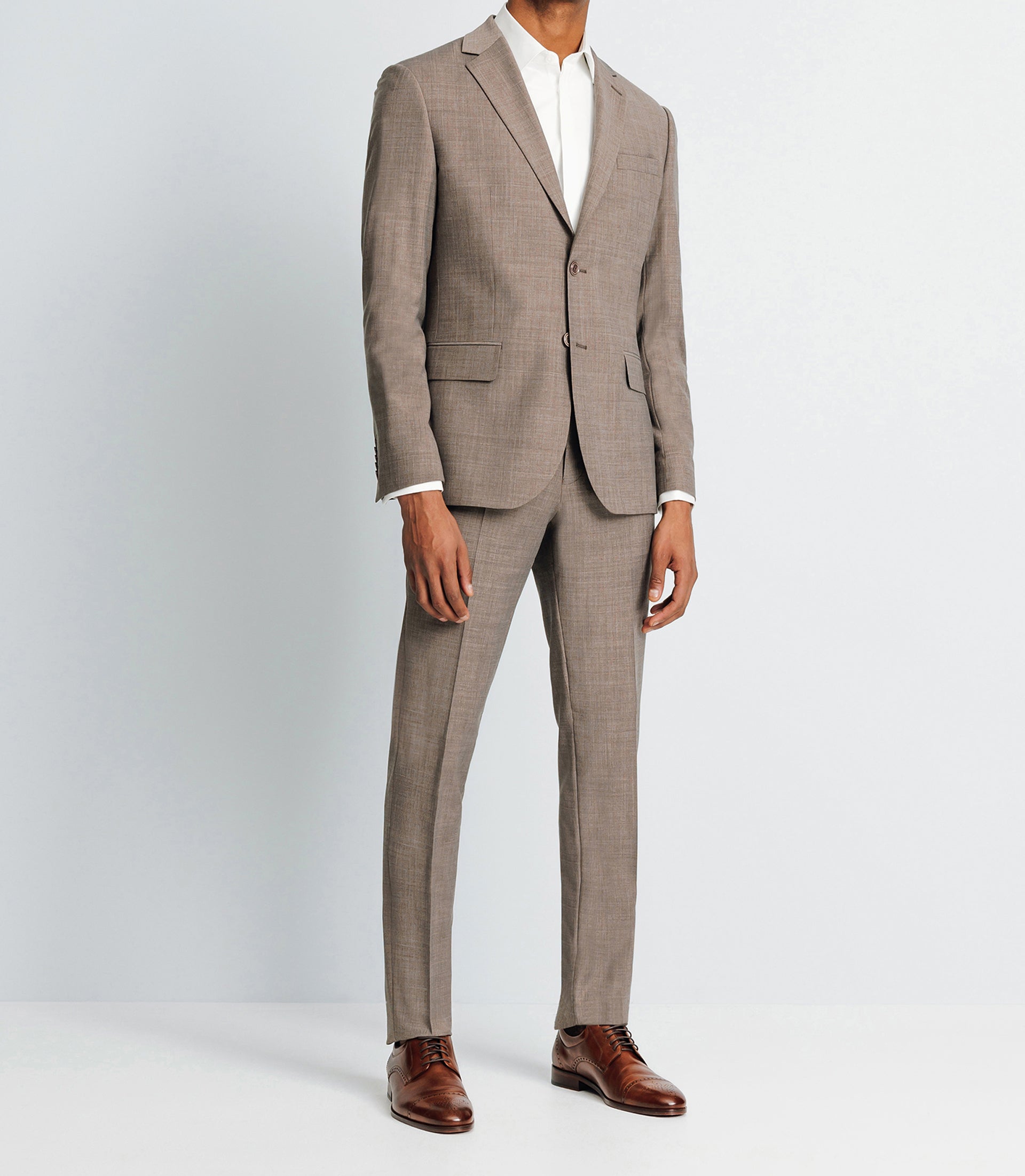 Costume d'été 2 boutons marron clair - IZAC