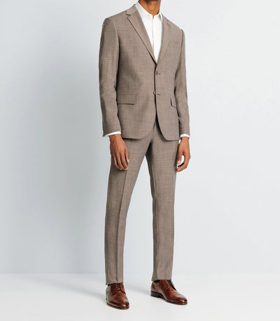 Costume d'été 2 boutons marron clair - IZAC