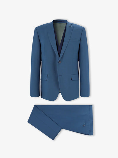 Costume 3 pièces cérémonie bleu - vert - IZAC