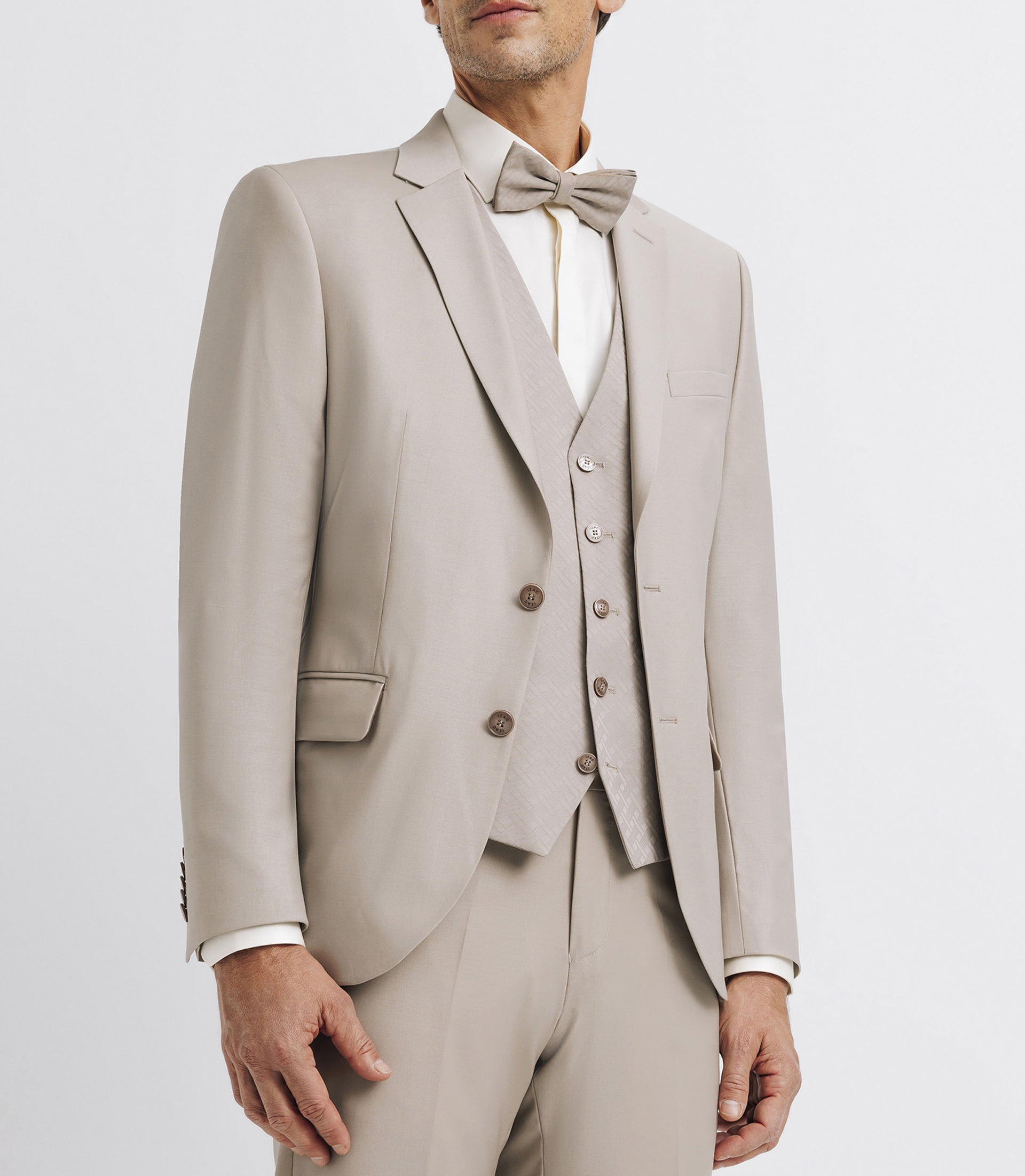 Costume 3 pièces cérémonie beige - IZAC