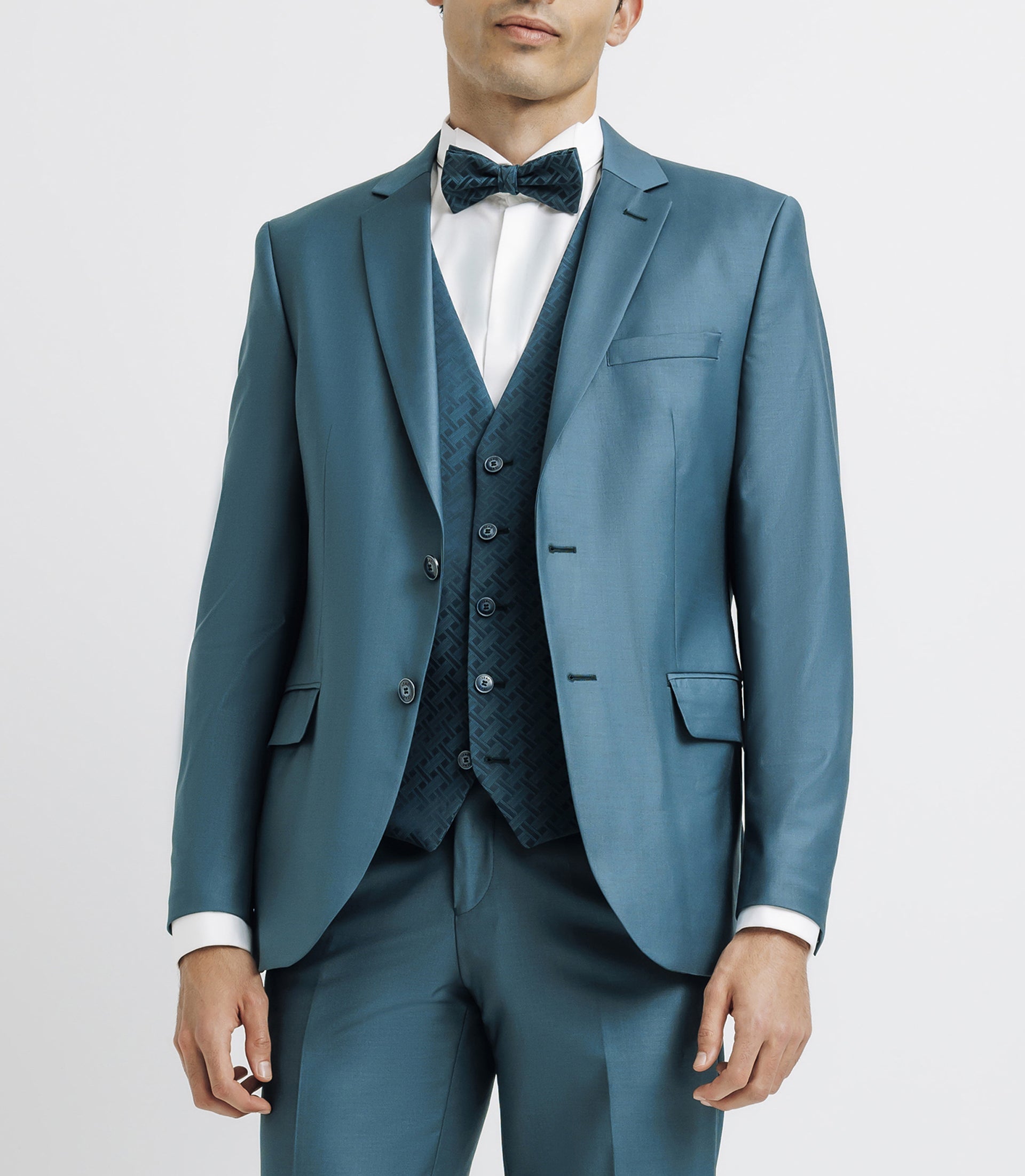 Costume cérémonie 3 pièces bleu vert - IZAC