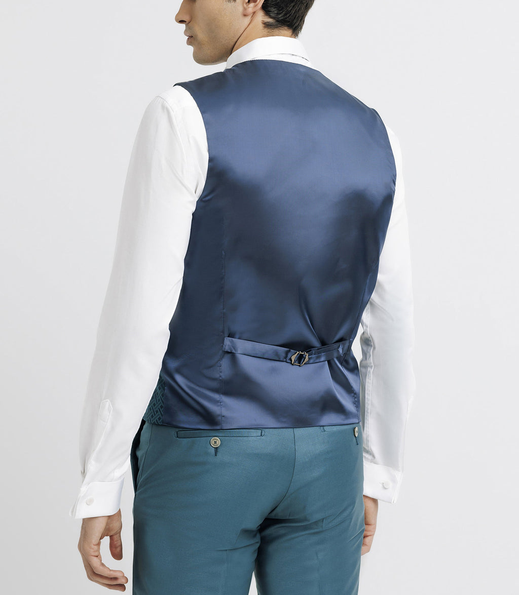 Costume cérémonie 3 pièces bleu vert - IZAC