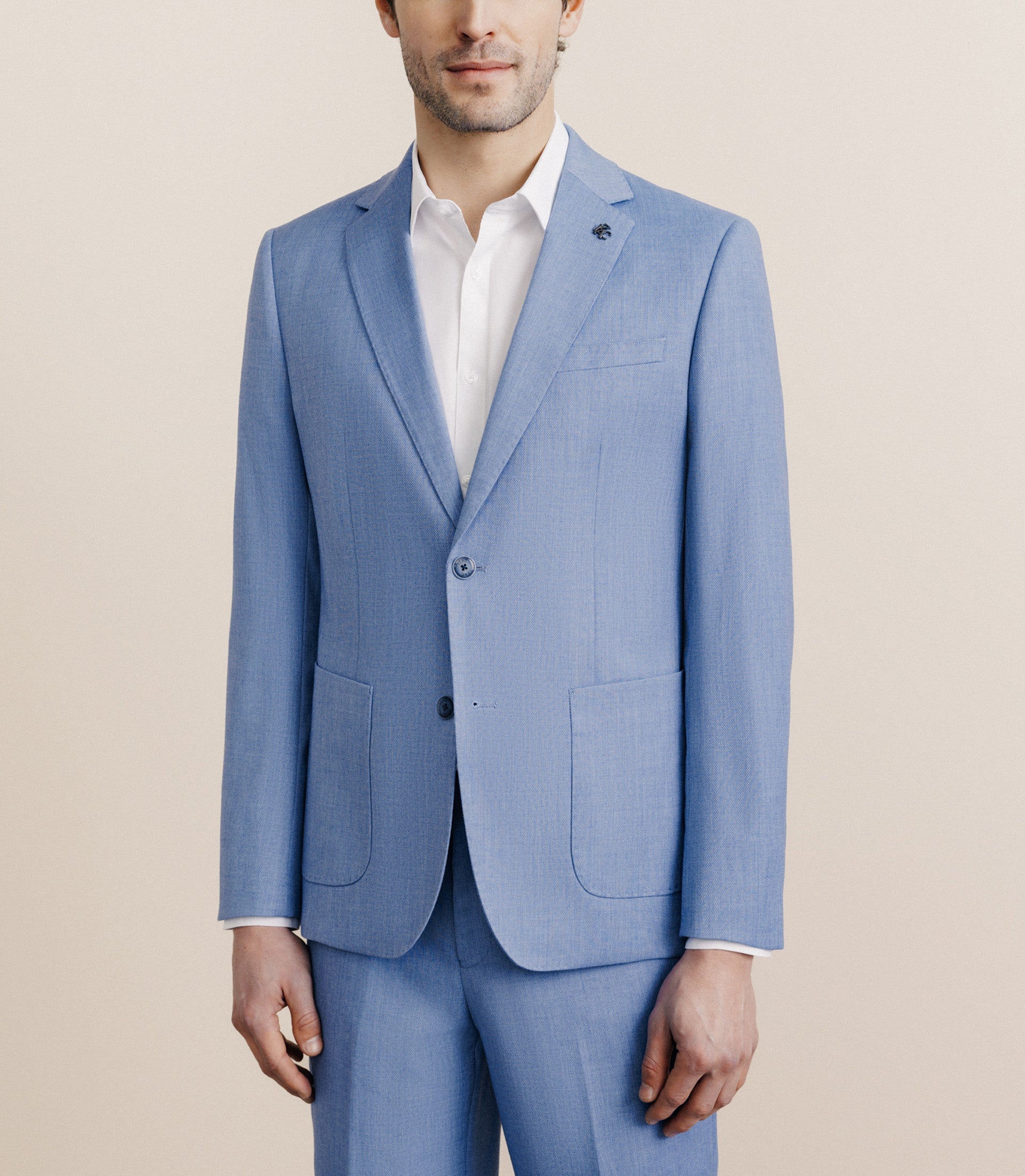 Costume 2 boutons bleu ciel - IZAC