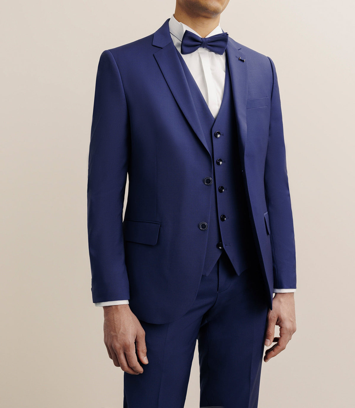 Costume 2 boutons laine majoritaire bleu - IZAC