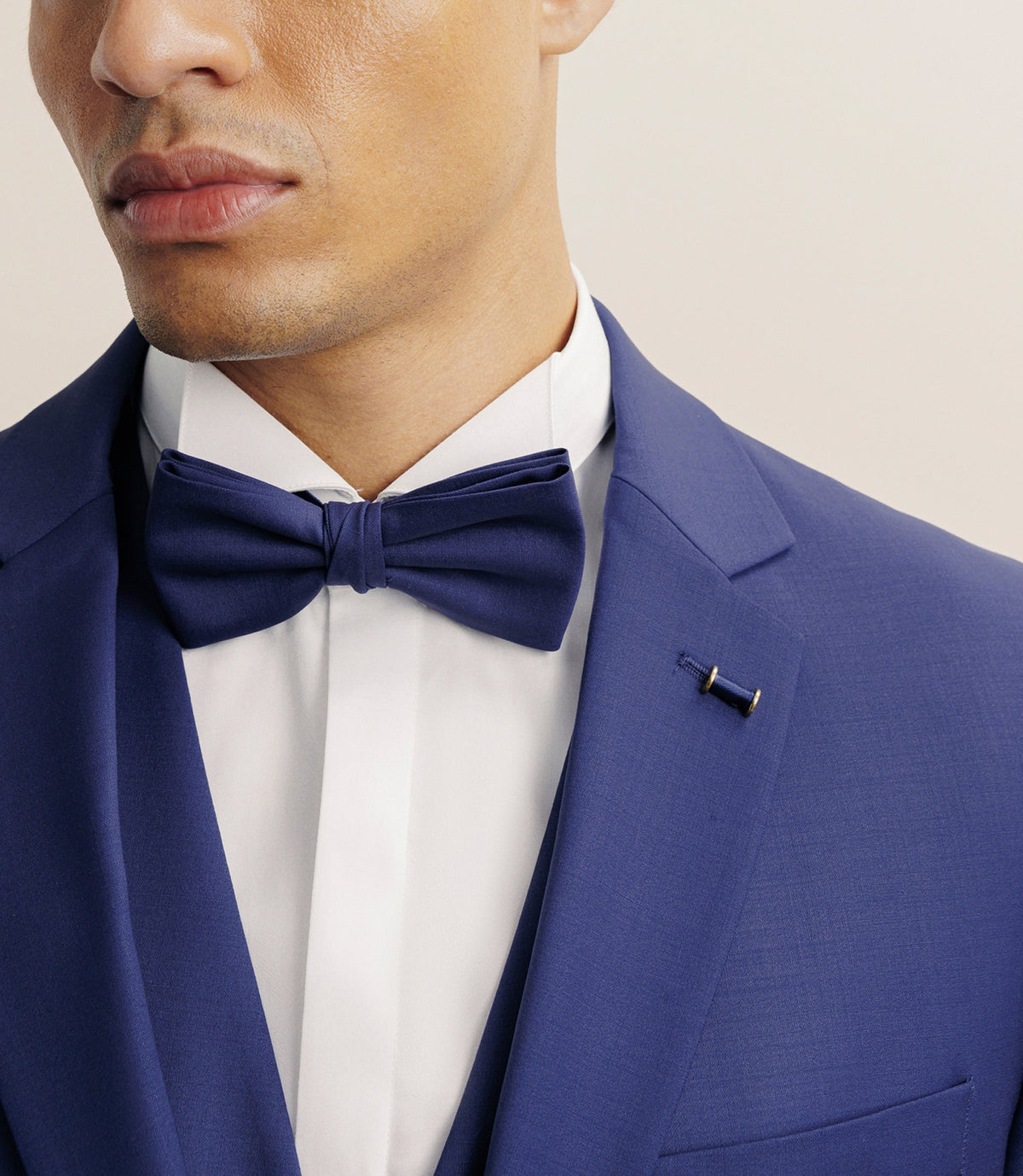Costume 2 boutons laine majoritaire bleu - IZAC
