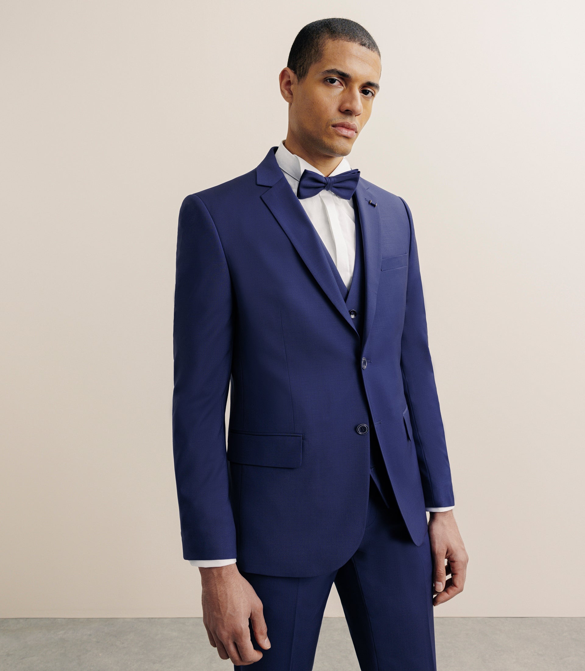 Costume 2 boutons laine majoritaire bleu - IZAC