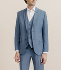 Costume 2 boutons laine majoritaire bleu ciel - IZAC