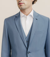 Costume 2 boutons laine majoritaire bleu ciel - IZAC