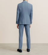 Costume 2 boutons laine majoritaire bleu ciel - IZAC