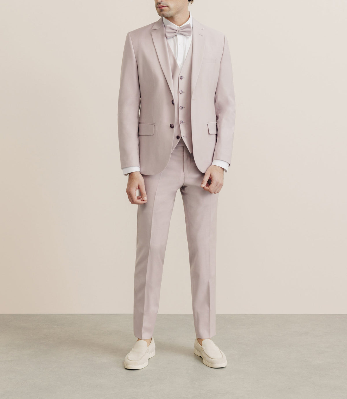 Costume 2 boutons laine majoritaire rose - IZAC