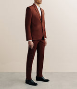 Costume 2 boutons laine majoritaire terracotta - IZAC