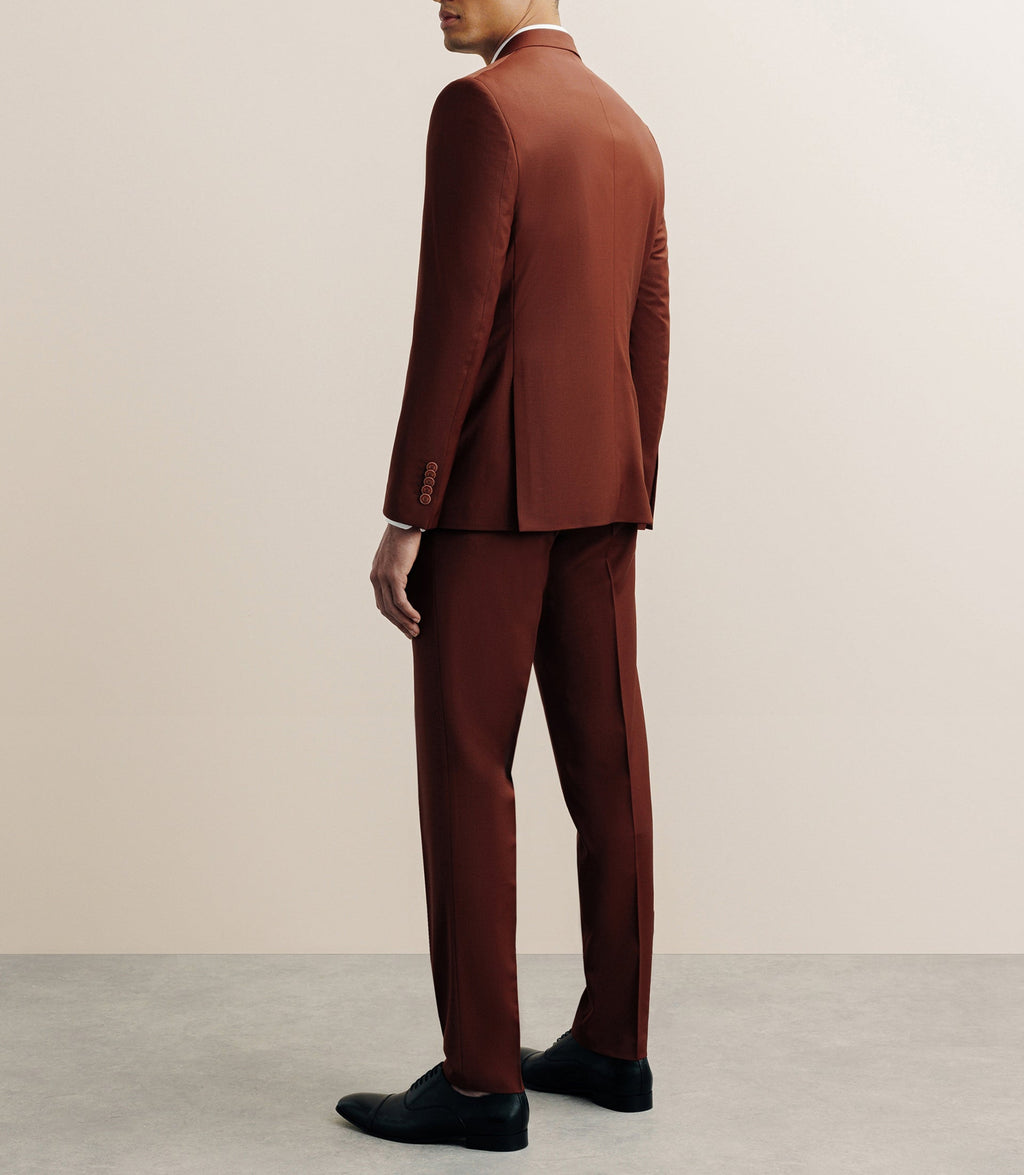 Costume 2 boutons laine majoritaire terracotta - IZAC