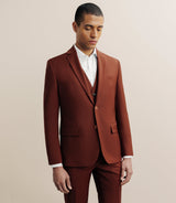 Costume 2 boutons laine majoritaire terracotta - IZAC