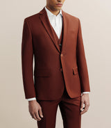 Costume 2 boutons laine majoritaire terracotta - IZAC