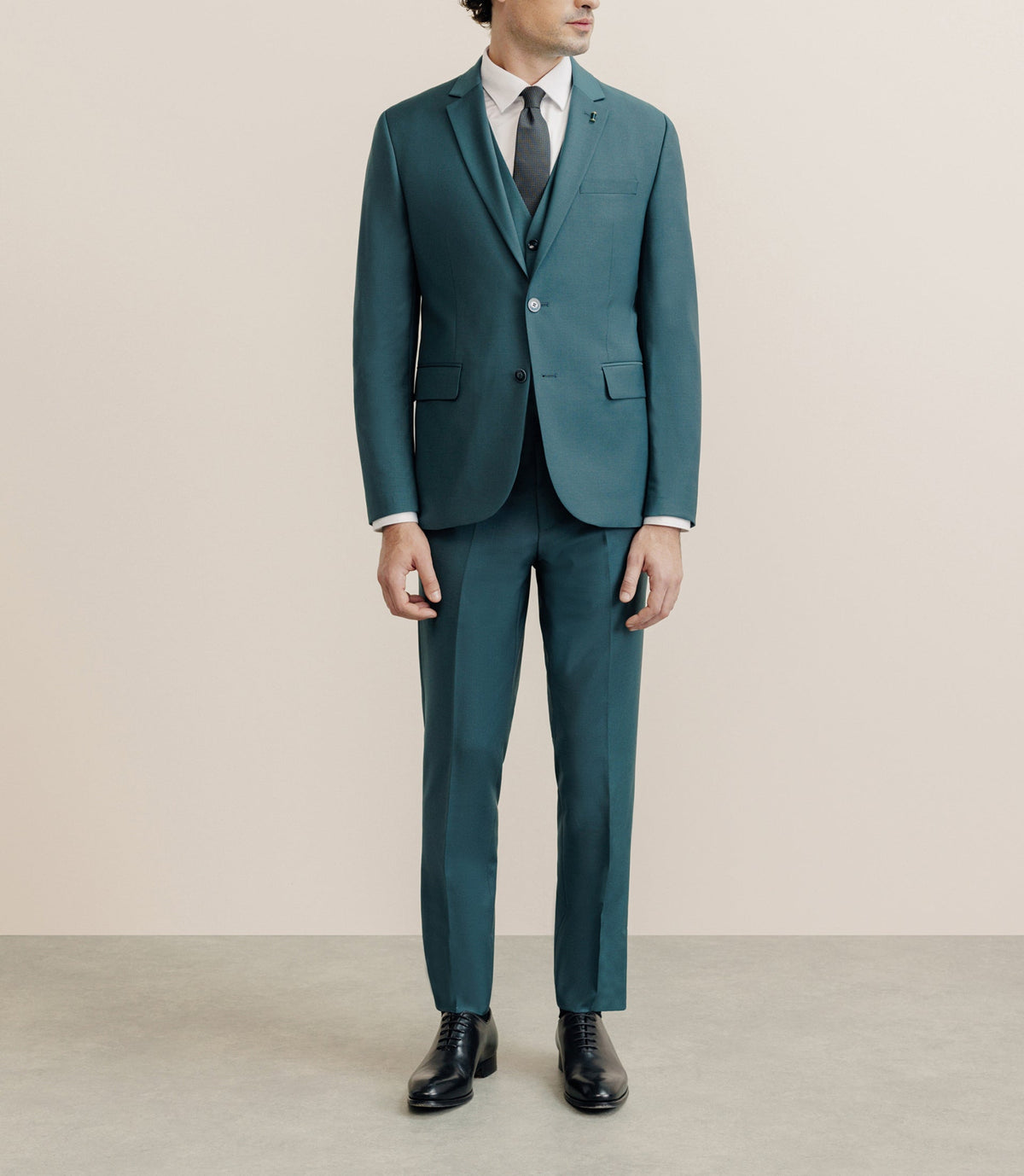Costume 2 boutons laine majoritaire vert - IZAC