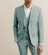 Costume 2 boutons laine majoritaire vert clair - IZAC