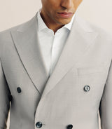 Costume croisé en laine mélangée beige - IZAC