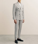 Costume croisé en laine mélangée beige - IZAC