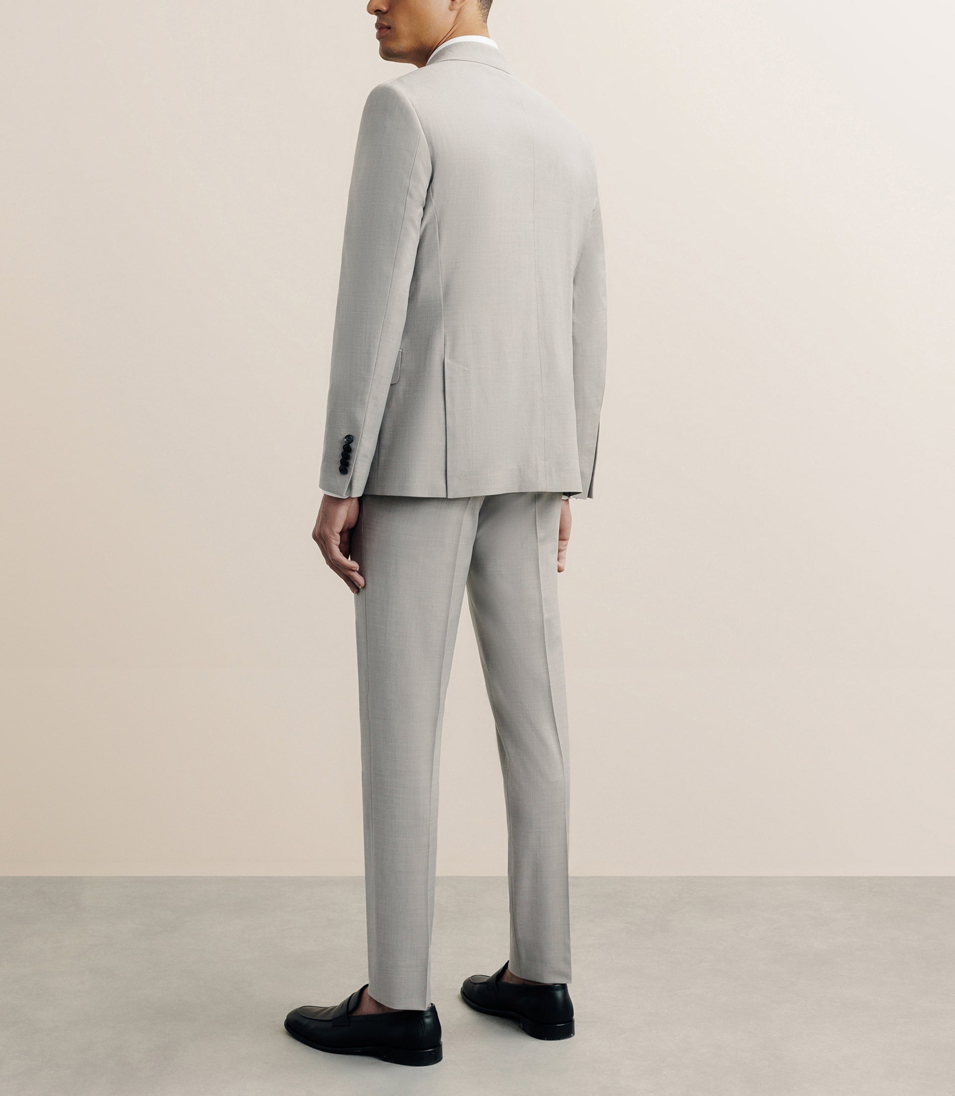 Costume croisé en laine mélangée beige - IZAC