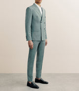 Costume croisé en laine mélangée kaki - IZAC