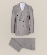 Costume croisé à rayures beige - IZAC