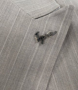 Costume croisé à rayures beige - IZAC