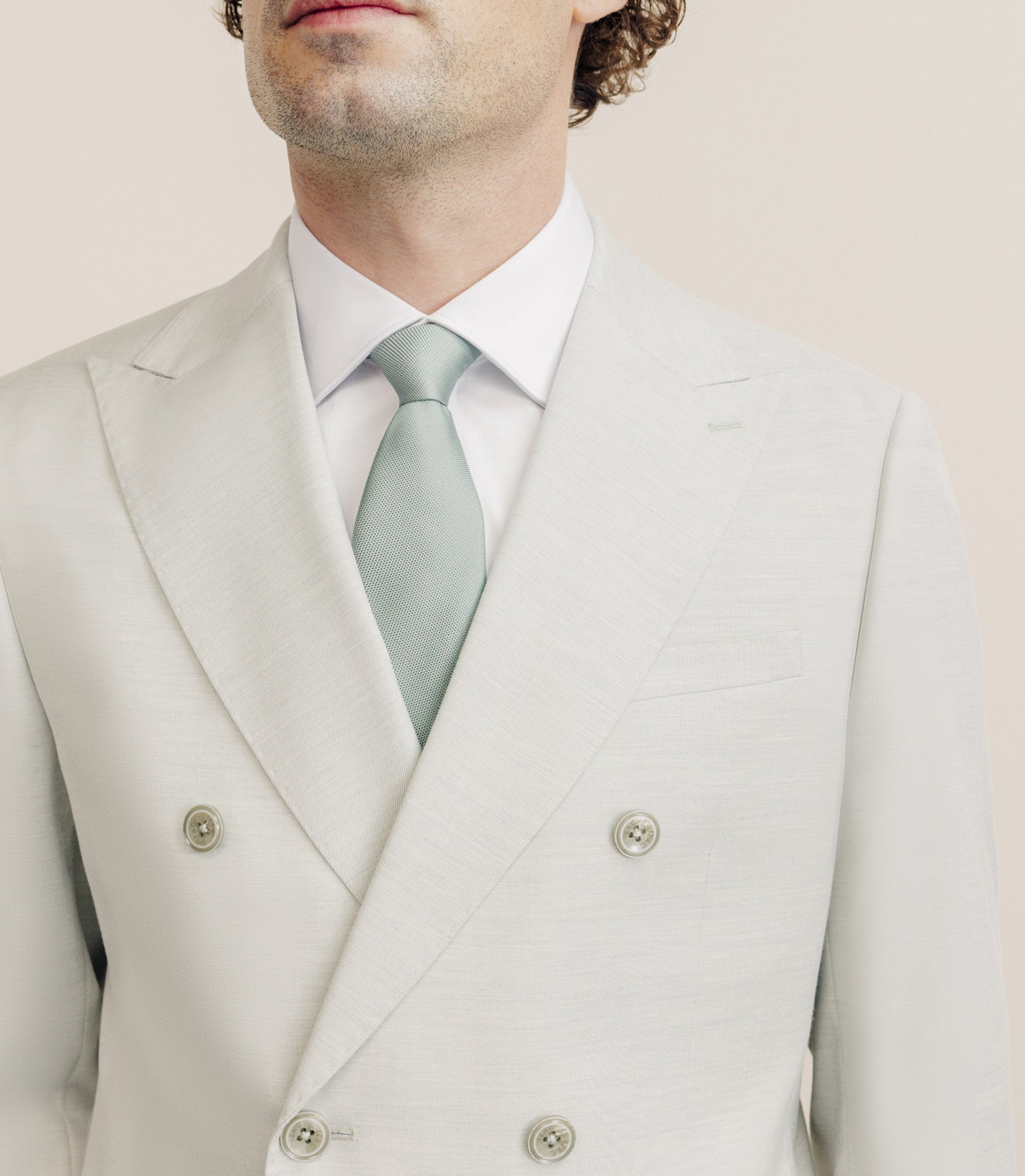 Costume croisé 6 boutons vert clair - IZAC