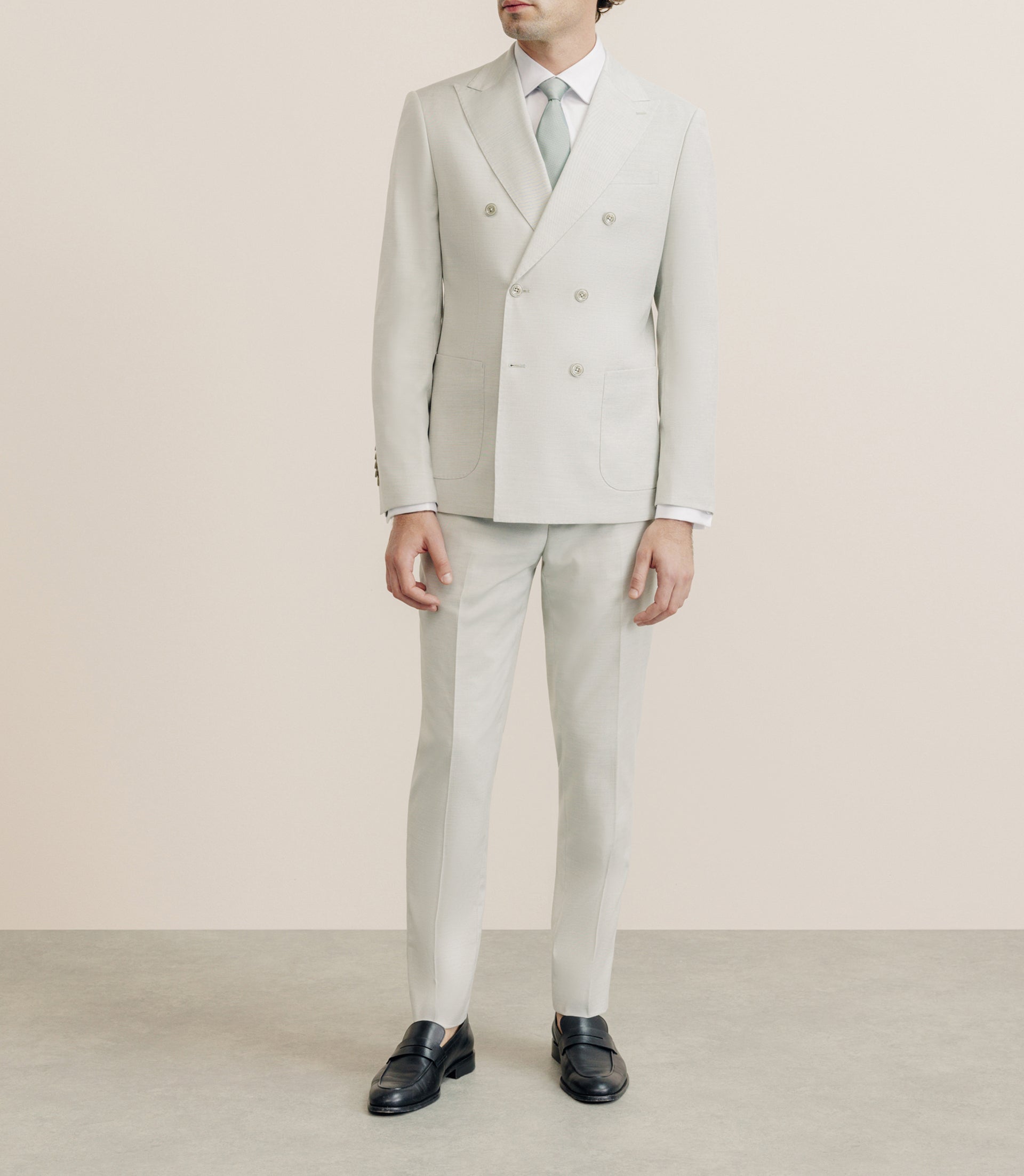 Costume croisé 6 boutons vert clair - IZAC