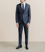 Costume col châle cérémonie bleu denim - IZAC