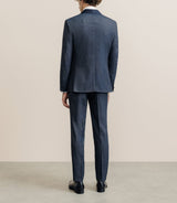 Costume col châle cérémonie bleu denim - IZAC