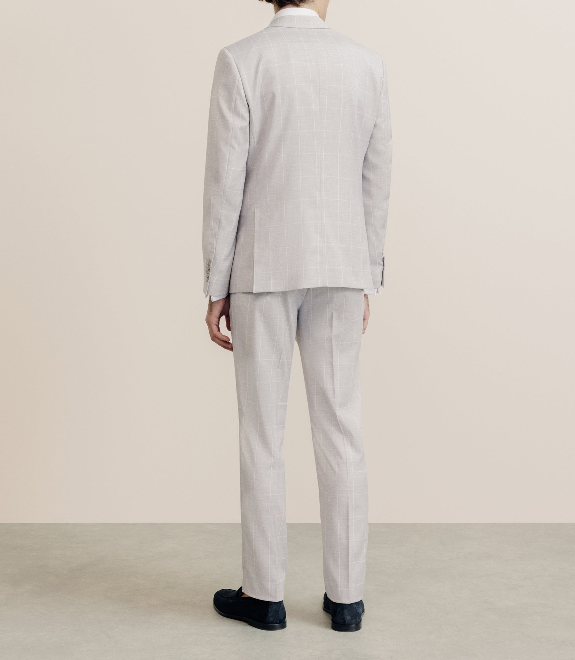 Costume en tissu carreaux beige - IZAC