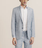 Costume en tissu carreaux bleu ciel - IZAC