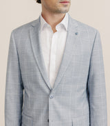 Costume en tissu carreaux bleu ciel - IZAC