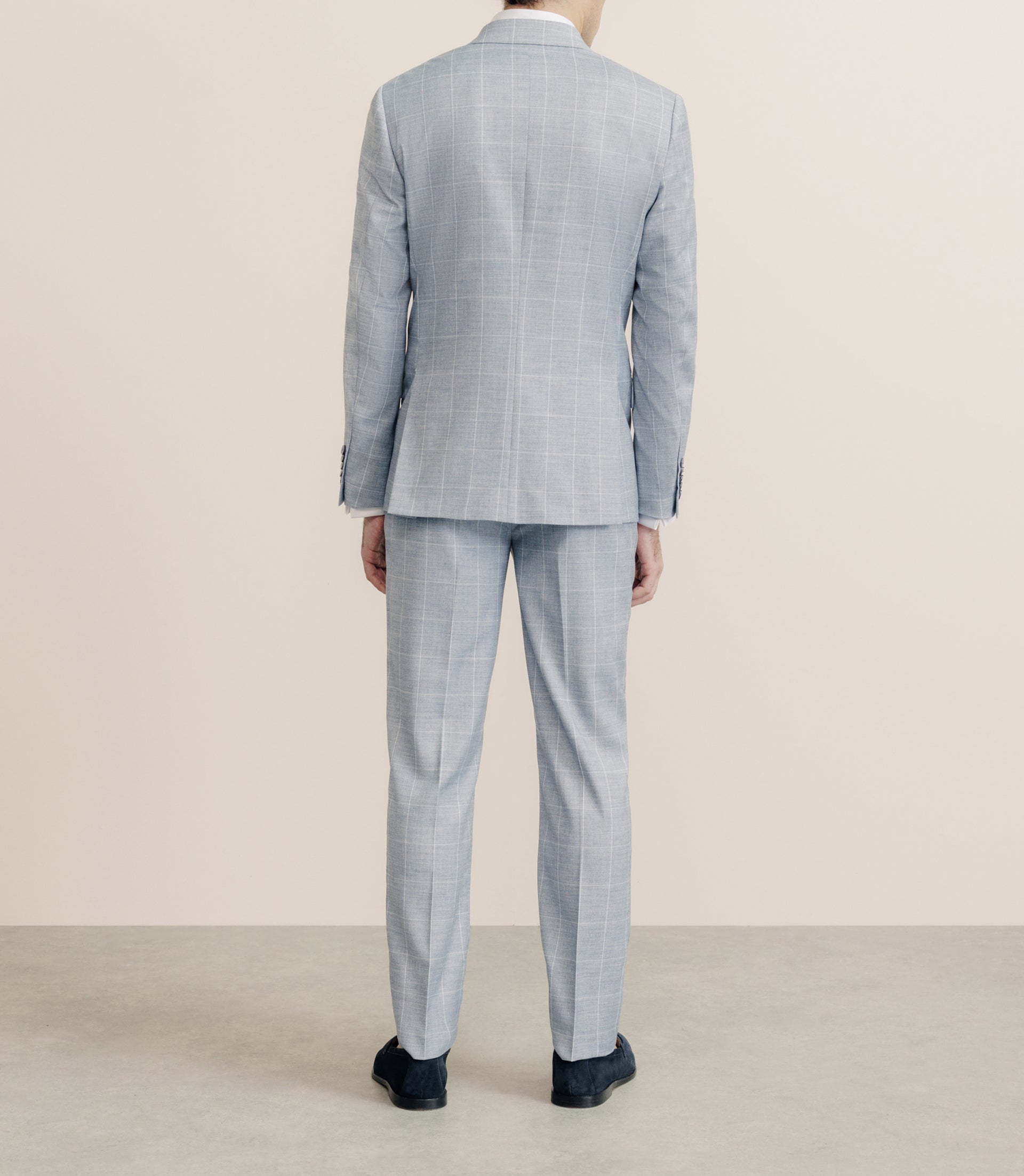 Costume en tissu carreaux bleu ciel - IZAC