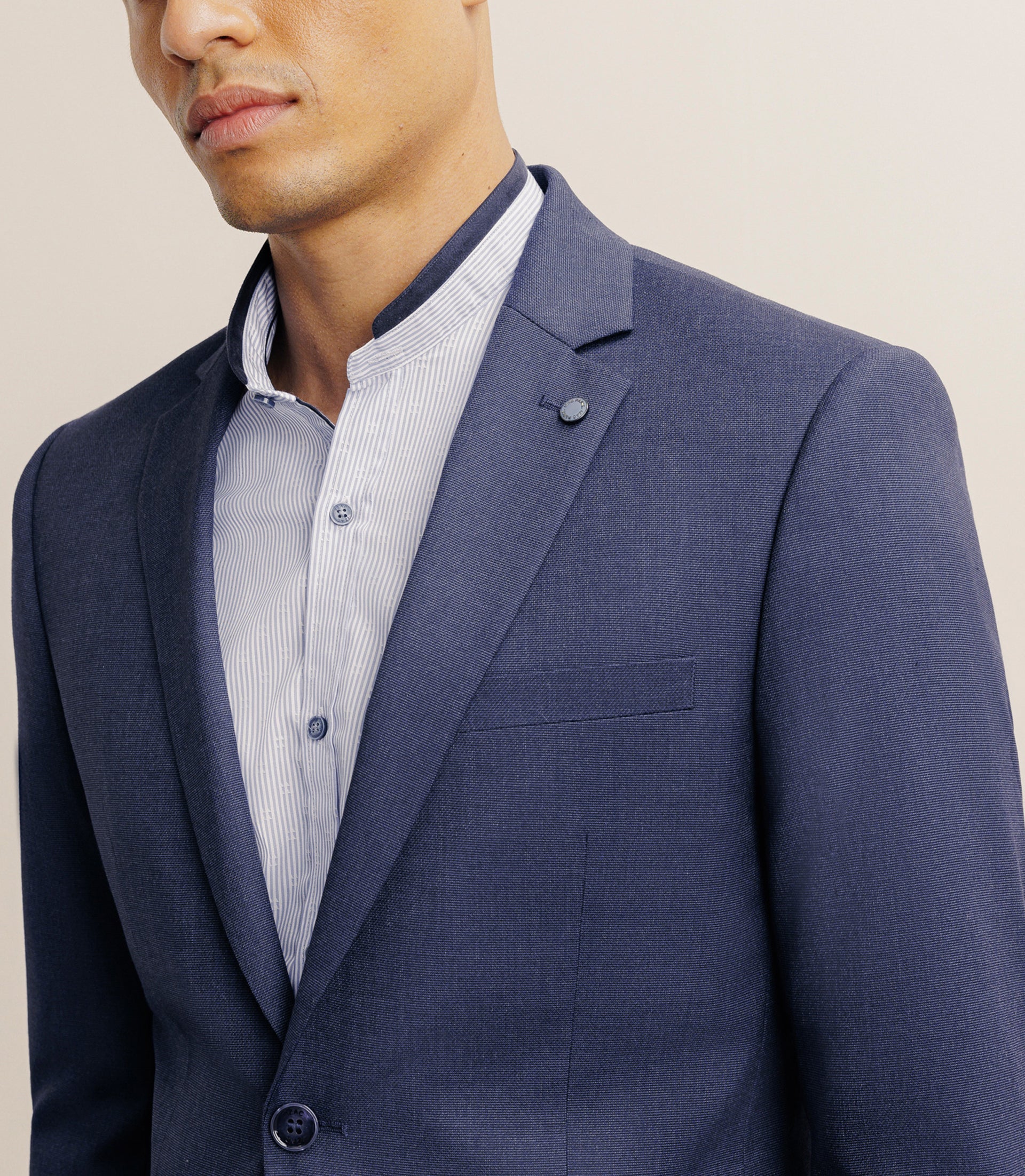 Costume avec 2 boutons bleu denim - IZAC