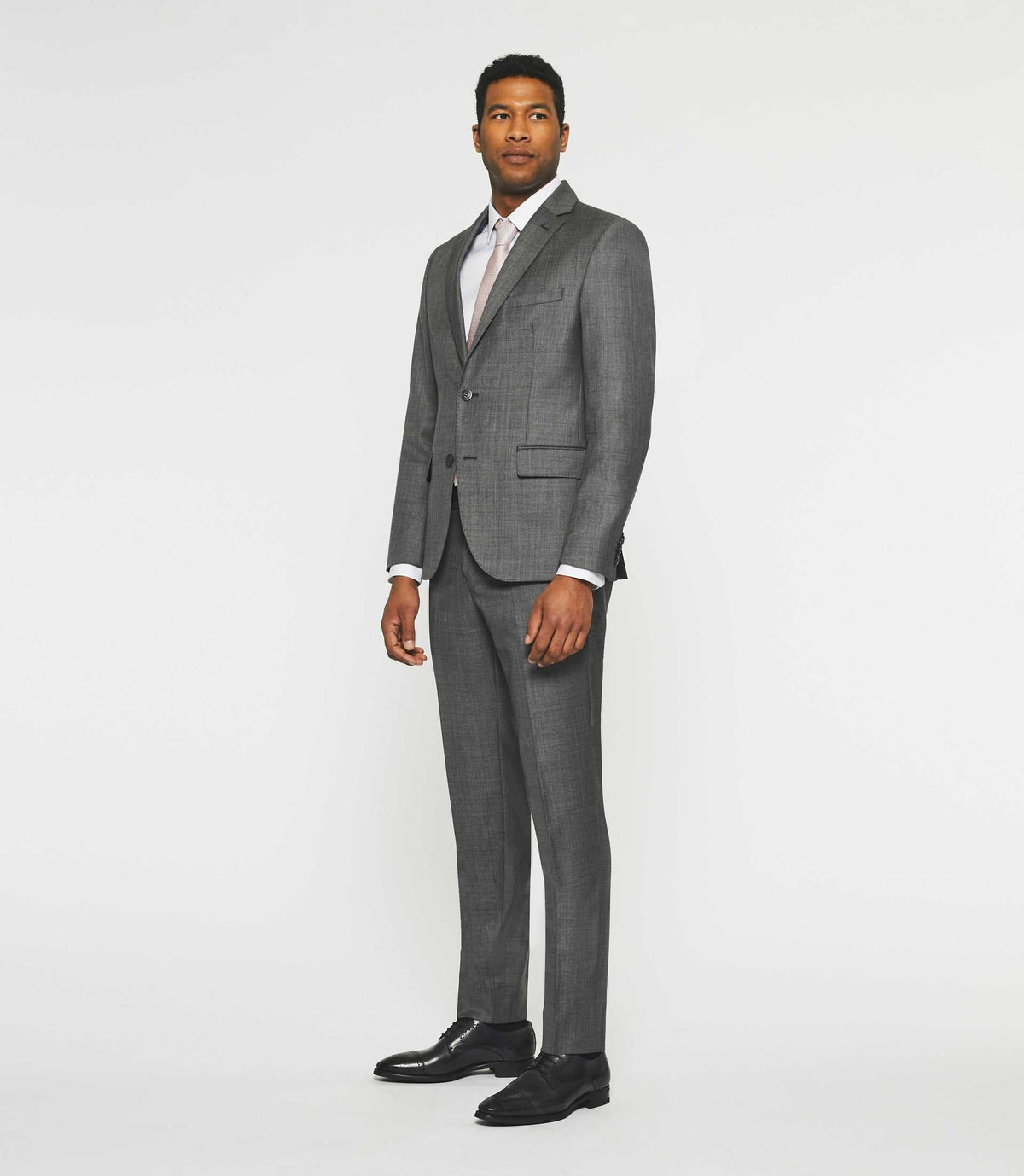 Costume 2 boutons en laine gris - IZAC